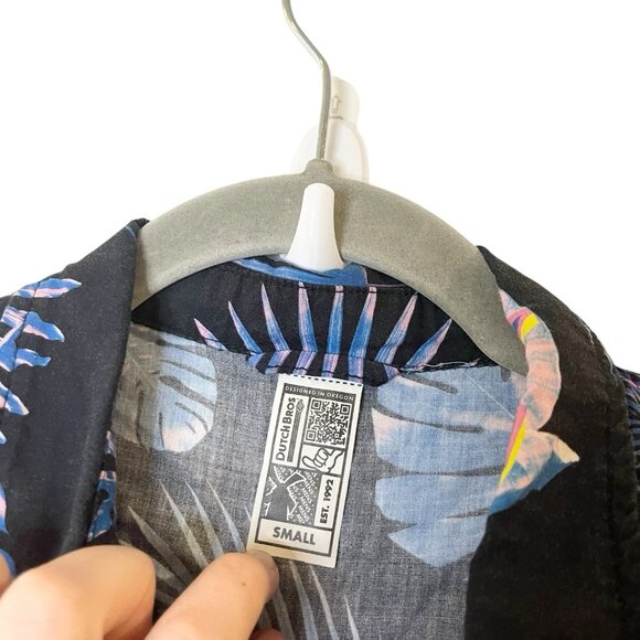 Dutch Bros‎ Shirt Mens Size S Multicolor Hawaiian Floral Pattern Blue Coffee - Picture 4 of 5